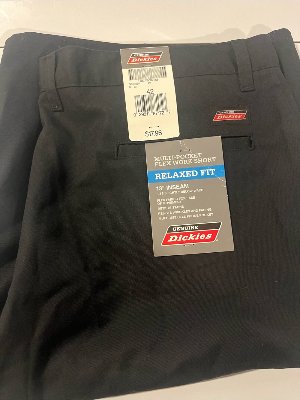 Dickies Men's Relaxed Fit Multi-Pocket Work Shorts - Black
